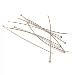 Pin with Ball End - Platinum Colour - 0.6 x 70mm