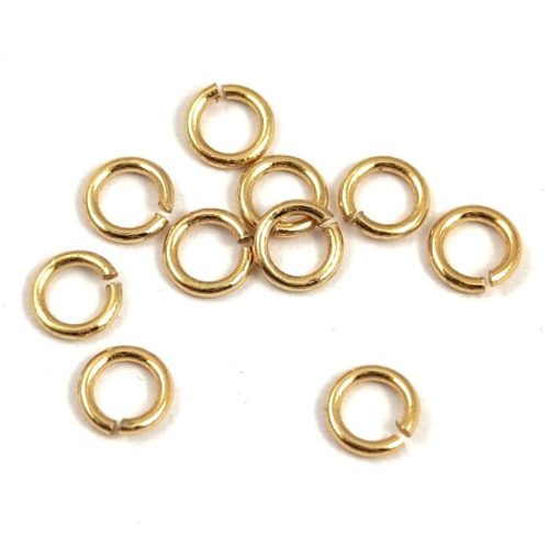 Rozsdamentes acél - szerelőkarika - arany színű - 4mm