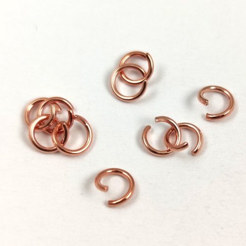 Rozsdamentes acél - szerelőkarika - rózsa arany színű - 5x0,7mm