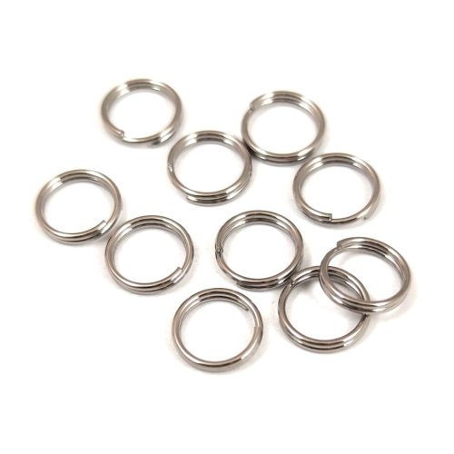 Jump Ring - stainless steel - double - Platinum Colour - 5mm