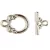 T-Clasp - Hoof - Silver Colour - 14x17mm