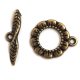 T-Clasp - Antique Brass Colour - 24 x 17 x 2 mm