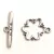T-Clasp - Flower Deco - Silver Colour - 19 x 19 x 1.5 mm