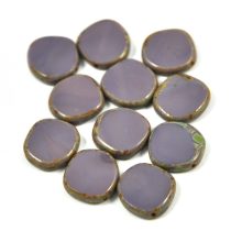 Czech Table Cut Bead - Cross-Drilled - purple picasso - 15mm