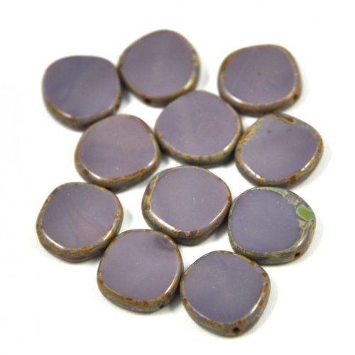 Cseh table cut gyöngy - hosszában fúrt - 23030-86800 - Purple Picasso - 15mm