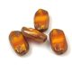 Czech Table Cut Bead - Cross-Drilled Rectangle - Opal Orange Bronze - 16x8mm