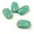 Cseh table cut gyöngy - hosszában fúrt téglalap - Turquoise Green White Splash - 16x8mm