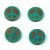 Czech Table Cut Bead - Cross-Drilled - Peace - Turquoise Green Picasso - 16mm
