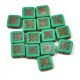 Czech Table Cut Bead - Cross-Drilled Square - sunshine Deco - turquoise green picasso - 10x10mm