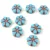 Cseh table cut gyöngy - hosszában fúrt virág - Garland Flower - Turquoise Blue Copper - 10mm