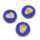Czech Table Cut Bead - Round - Trilobite - Cobalt - 17mm