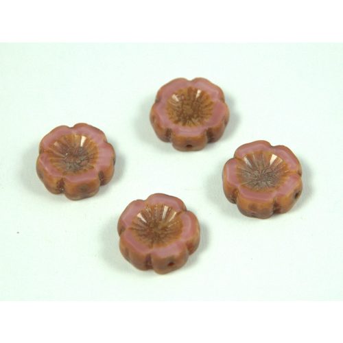 Czech Table Cut Bead - Cross-Drilled - Rose Picasso - 14mm