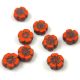 Cseh table cut gyöngy - hosszában fúrt virág - Orange Picasso - 10mm