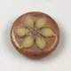 Cseh table cut gyöngy - virág mintás - Opal Beige Copper - 18mm