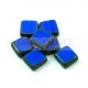 Czech Table Cut Bead - Cross-Drilled Square - Sapphire Picasso - 10x10mm