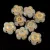 Cseh préselt virág gyöngy - Sunset Flower - Opal White Gold - 10mm