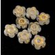 Cseh préselt virág gyöngy - Sunset Flower - Opal White Gold - 10mm