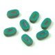 Czech Table Cut Bead - Cross-Drilled Oval - Turquoise Green Picasso - 10x6mm
