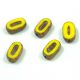 Czech Table Cut Bead - Cross-Drilled Oval - Yellow Picasso - 10x6mm