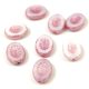 Czech Table Cut Bead - Cross-Drilled Oval - sunshine Deco - White Shiny Pink - 14x10mm