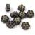 Cseh table cut gyöngy - hosszában fúrt virág - Dark Sapphire Travertin Gold - 8mm