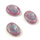 Cseh table cut gyöngy - hosszában fúrt ovális - napsugár - Pink Opal Milky Silver Blue -14x10mm
