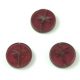 Czech Table Cut Bead - Round - Dragonfly - Transparent Ruby Picasso - 17mm