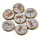 Czech Table Cut Bead - Round - Dragonfly - light lilac picasso - 17mm