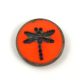 Czech Table Cut Bead - Round - Dragonfly - Orange Travertine - 17mm