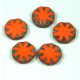 Cseh table cut gyöngy - hosszában fúrt virág - Orange Picasso - 93130-86805 - 14mm