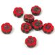 Cseh table cut gyöngy - hosszában fúrt virág - Red Picasso - 10mm