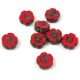 Czech Table Cut Bead - Cross-Drilled - Flower - Red Picasso - 10mm