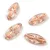 Cseh préselt gyöngy - hosszában fúrt ovális - Eyed Ship - Crystal White Blend Copper - 20x9mm