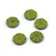 Czech Table Cut Bead - Cross-Drilled - Flower - green picasso - 12mm
