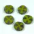 Cseh table cut gyöngy - hosszában fúrt lóhere mintás korong - Green Picasso - 53420-86805 - 14mm