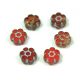 Cseh table cut gyöngy - hosszában fúrt virág - Red Picasso - 93200-86805 - 8mm