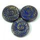 Special Shapes - Czech Glass Bead - sapphire gold luster - fossil - 18mm