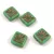 Cseh table cut gyöngy - hosszában fúrt napsugaras négyzet - Turquoise Green Travertine Gold - 10x10mm