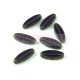 Czech Table Cut Bead - Cross-Drilled Oval - Transparent Amethyst Picasso - 16x6mm