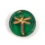 Cseh table cut gyöngy - hosszában fúrt kerek szitakötő mintás - Emerald Gold - 17 mm