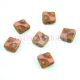 Czech Table Cut Bead - Dotted Square - Pink Picasso- 10x10mm