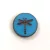 Cseh table cut gyöngy - hosszában fúrt kerek szitakötő mintás - Turquoise Blue Golden Bronz - 63030-90215 - 17 mm