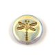 Czech Table Cut Bead - Round - Dragonfly - Crystal Gold AB - 17mm