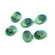 Czech Table Cut Bead - Cross-Drilled Oval - sunshine Deco - Turquoise Blend Picasso - 14x10mm