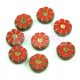 Czech Table Cut Bead - Cross-Drilled - Flower - Red Gold Picasso - 12mm