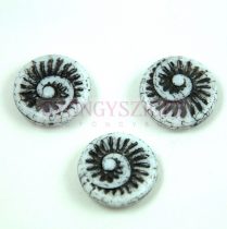   Special Shapes - Czech Glass Bead - Alabaster Jet - fossil - 18mm