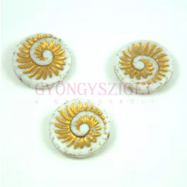   Cseh préselt egyedi formák - Alabaster Gold - fosszília - 18mm (02010-54302)