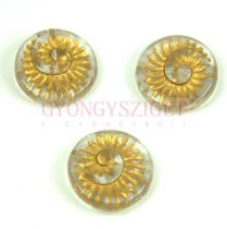   Special Shapes - Czech Glass Bead - Crystal Gold - fossil - 18mm