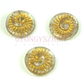   Cseh préselt egyedi formák - Crystal Gold - fosszília - 18mm (00030-54302)