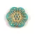 Cseh préselt virág gyöngy - Turquoise Green Gold - 18mm